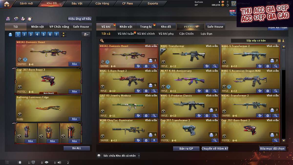 shop acc cf uy tin gia re
